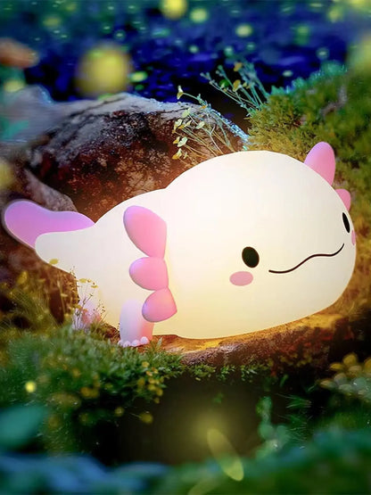 Silicone axolotl night light - Sweet children's lighting