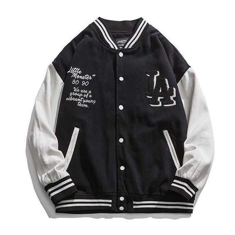 Veste Baseball Vintage Unisexe en Coton et Polyester