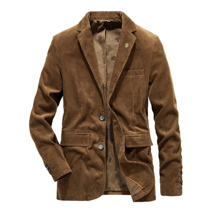 Veste Blazer Vintage en Velours Côtelé pour Homme