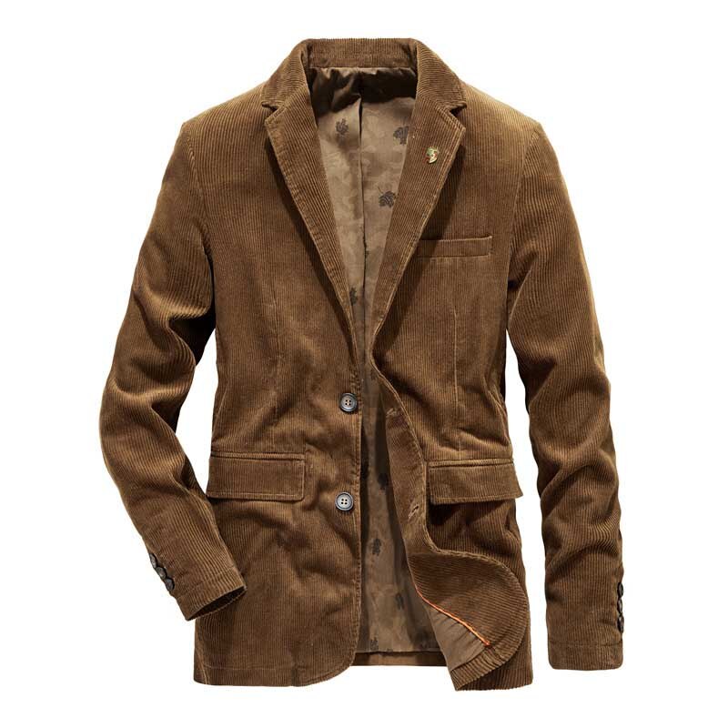 Veste Bleu Travail Vintage en Velours Côtelé pour Homme