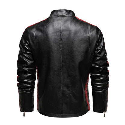 Veste Cuir Moto Vintage Élégante avec Doublure en Fausse Fourrure