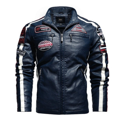 Veste Cuir Moto Vintage Élégante avec Doublure en Fausse Fourrure