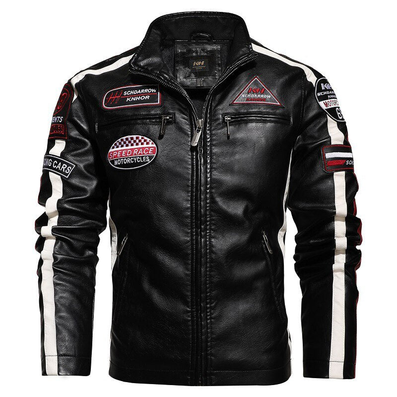 Veste Cuir Moto Vintage Élégante avec Doublure en Fausse Fourrure