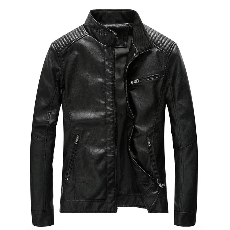 Veste Cuir Noir Vintage pour Homme avec Doublure Chaude