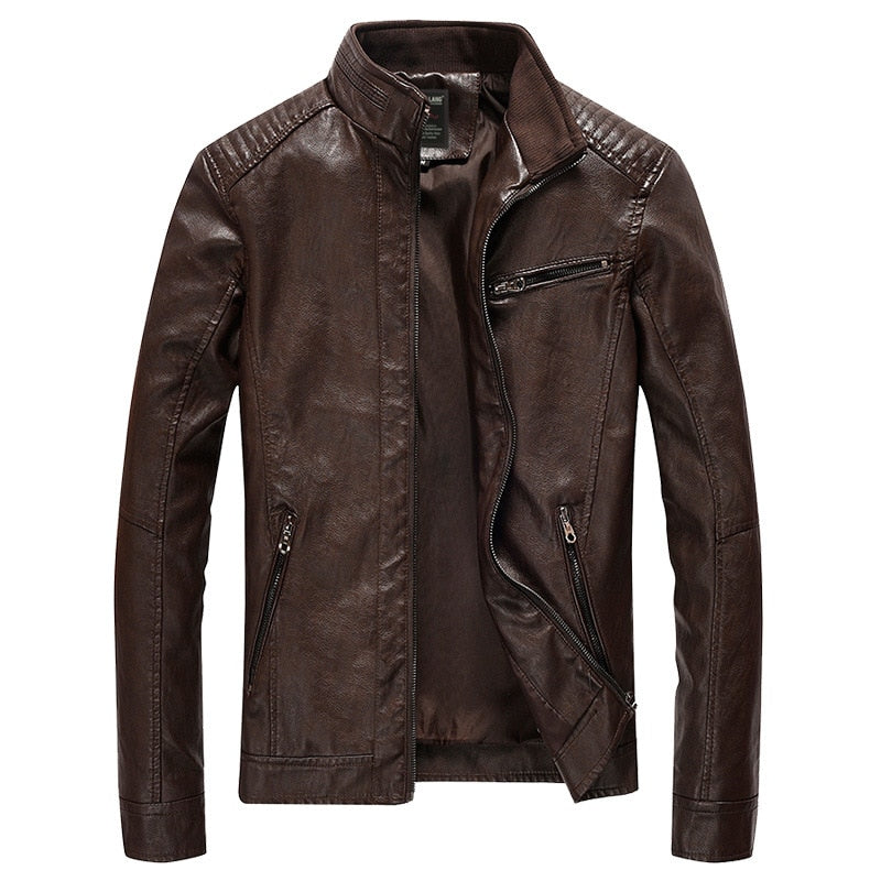 Veste Cuir Noir Vintage pour Homme avec Doublure Chaude