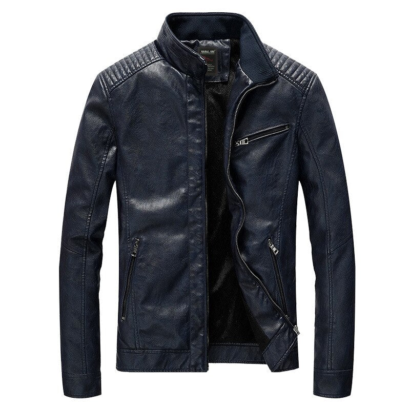 Veste Cuir Noir Vintage pour Homme avec Doublure Chaude