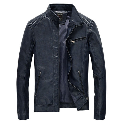 Veste Cuir Noir Vintage pour Homme avec Doublure Chaude