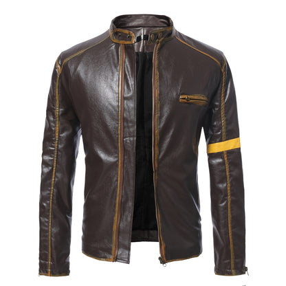 Veste En Cuir Vintage Homme - Style Streetwear Moderne