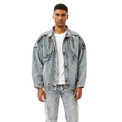 Veste Vintage En Jean Ample pour Homme