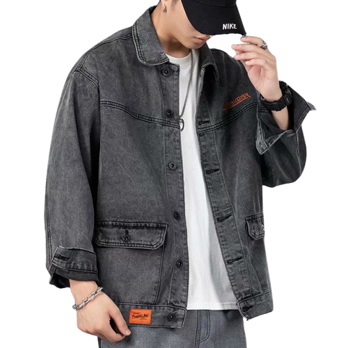 Veste en Jean Homme Vintage Noire - Style Streetwear et Hip Hop