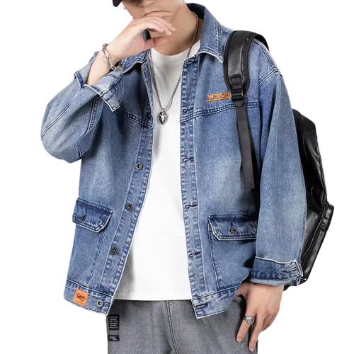 Veste en Jean Homme Vintage Noire - Style Streetwear et Hip Hop