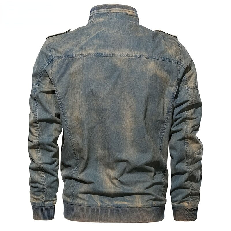 Veste Grise Vintage en Jean pour Homme