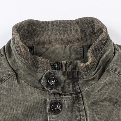 Veste Grise Vintage en Jean pour Homme