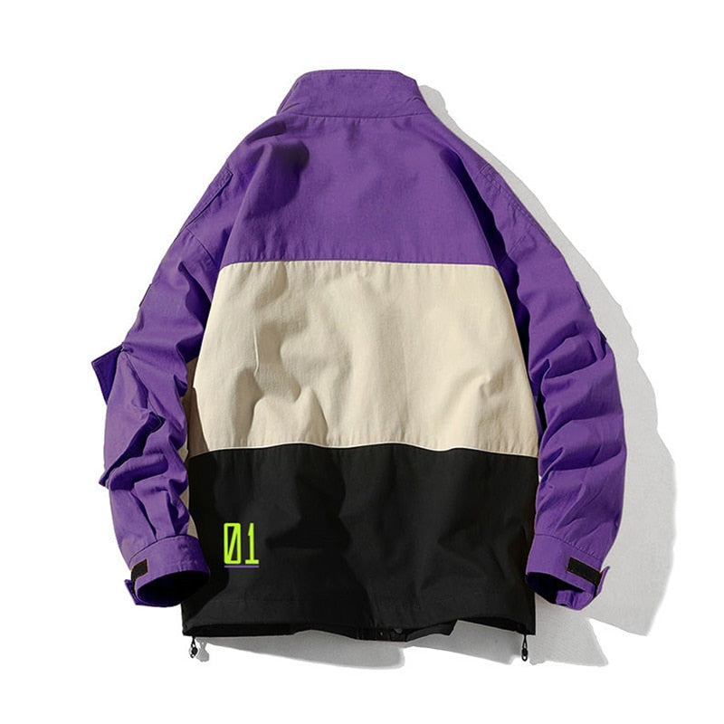 Veste Hiver Homme Vintage Style Streetwear Purple