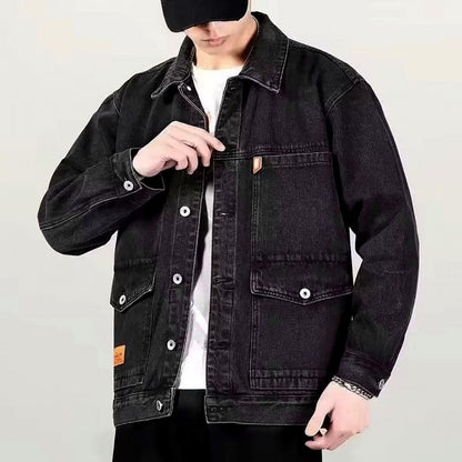 Veste en Jean Noir Vintage pour Homme