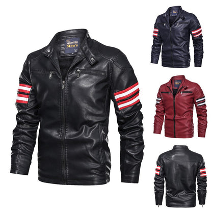 Veste Motard Vintage en Cuir pour Homme