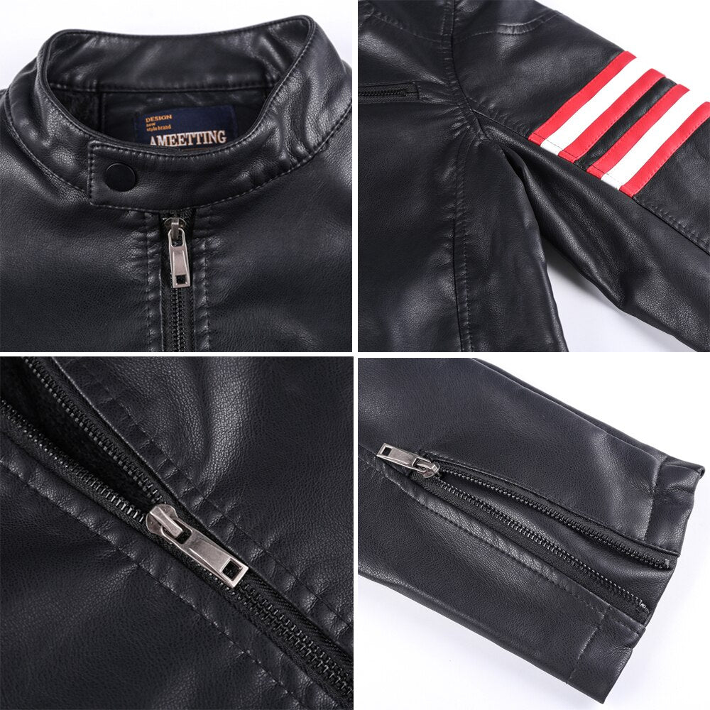 Veste Motard Vintage en Cuir pour Homme