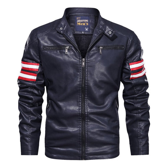 Veste Motard Vintage en Cuir pour Homme