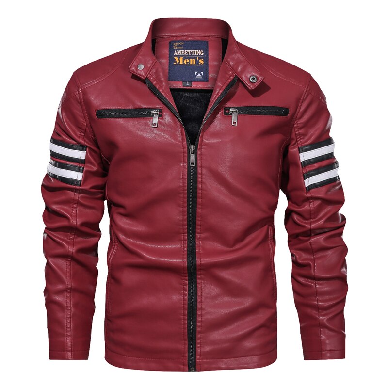 Veste Motard Vintage en Cuir pour Homme