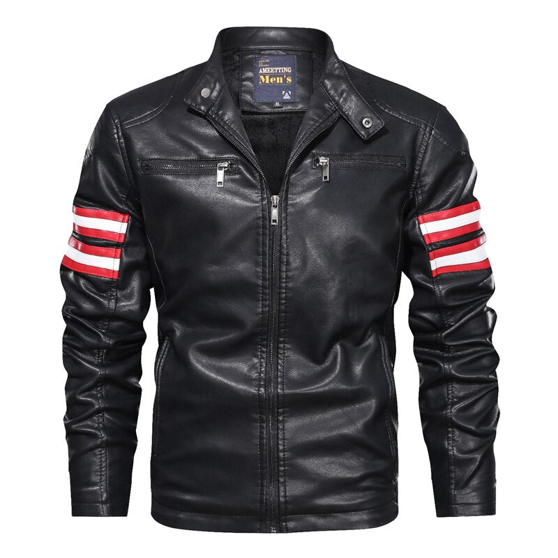 Veste Motard Vintage en Cuir pour Homme