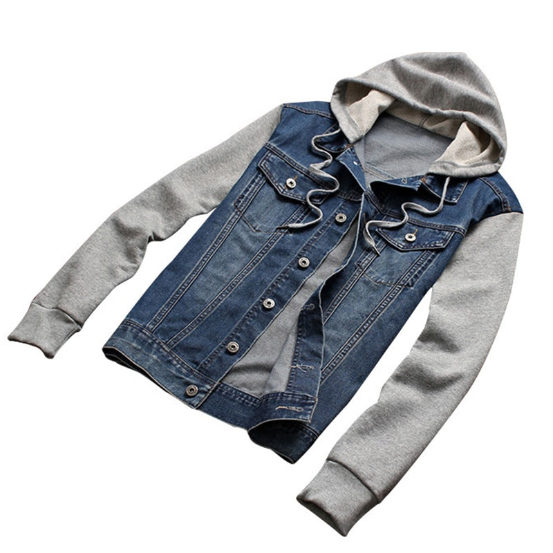 Veste Jean Vintage Homme avec Capuche