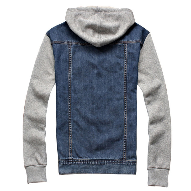 Veste Jean Vintage Homme avec Capuche