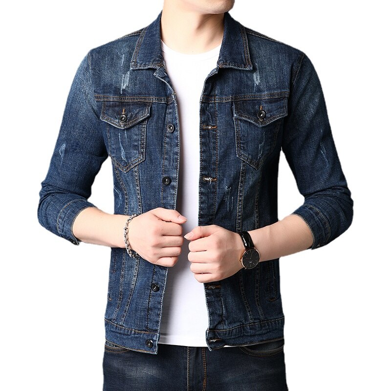 Veste en Jean Noir Vintage pour Homme