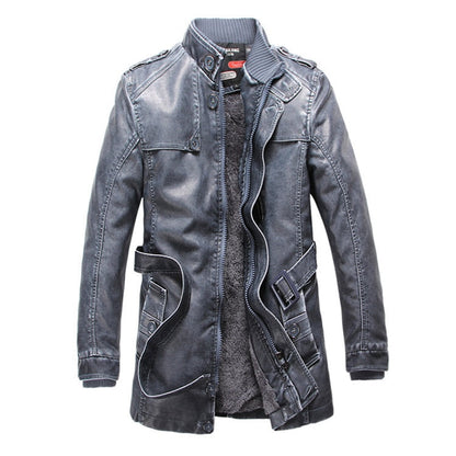 Veste Longue Vintage en Cuir pour Homme