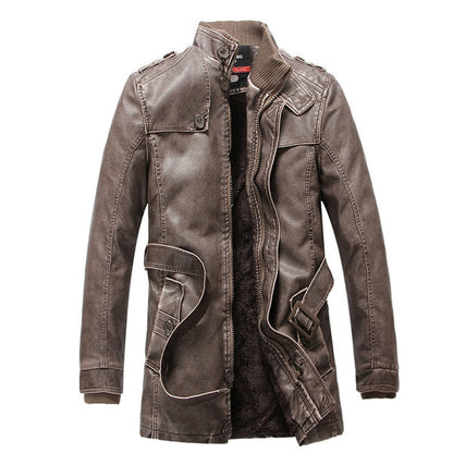 Veste Longue Vintage en Cuir pour Homme