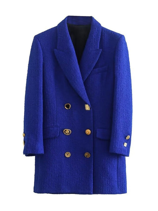 Veste Manteaux Vintage Élégante en Bleu