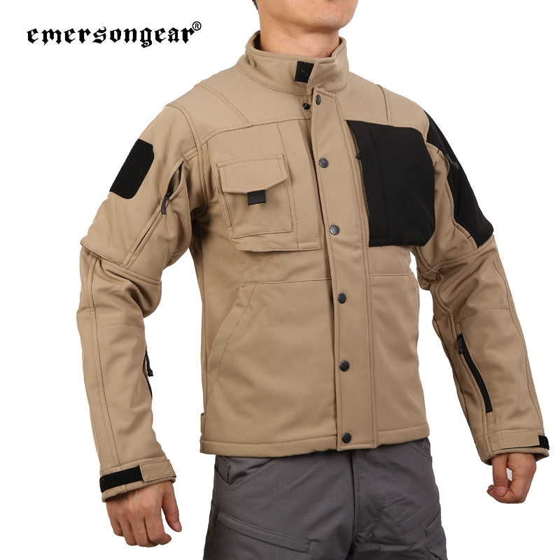 Veste Militaire Vintage Kaki en Cuir pour Homme