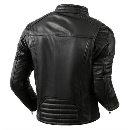 Veste Motard Vintage en Cuir pour Homme