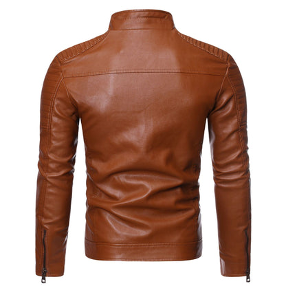 Veste Motard Vintage en Cuir pour Homme