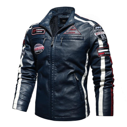 Veste Moto En Cuir Vintage Élégante et Protectrice