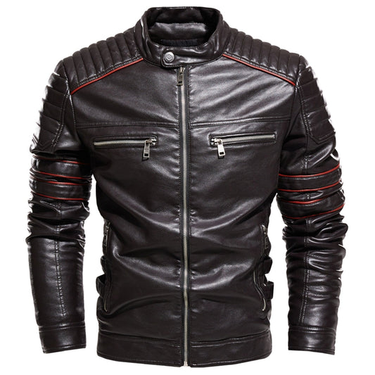 Veste Moto Vintage en Cuir Pour Homme