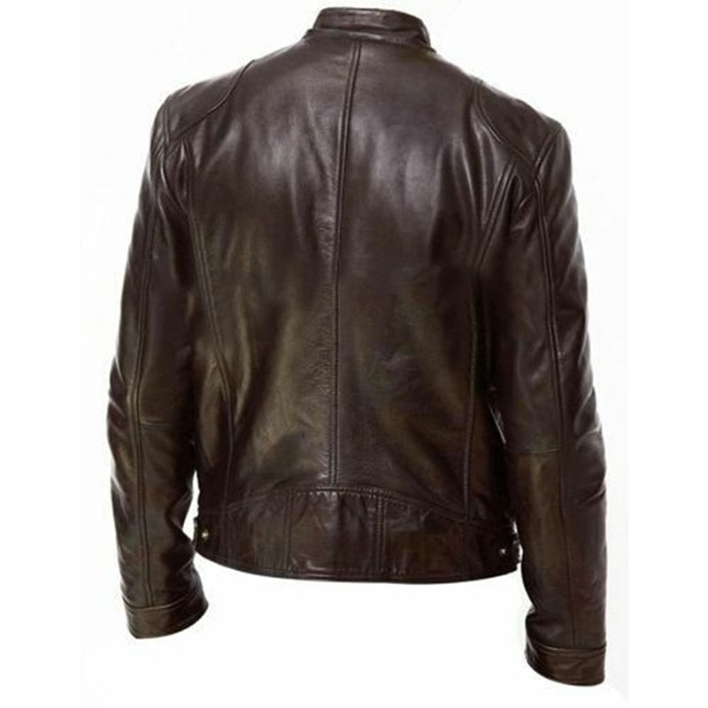 Veste Moto Vintage Élégante en Similicuir