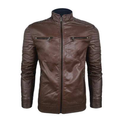 Veste Moto Vintage en Cuir Élégant