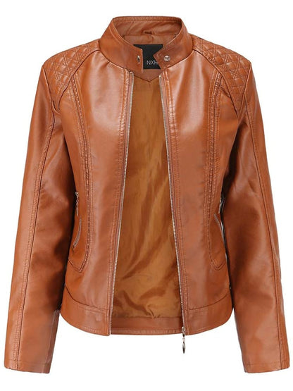 Veste Vintage Simili Cuir Femme - Élégance Rétro et Confort