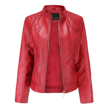 Veste Simili Cuir Vintage Femme