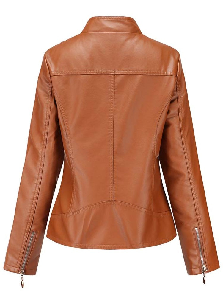 Veste Vintage Simili Cuir Femme - Élégance Rétro et Confort