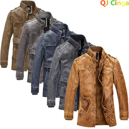 Veste Vintage en Cuir Hiver pour Homme