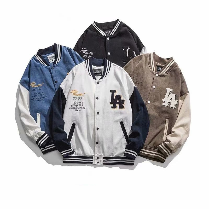 Veste Vintage Baseball en Polyester Chic et Confortable