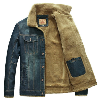 Veste Vintage en Denim avec Doublure en Fourrure