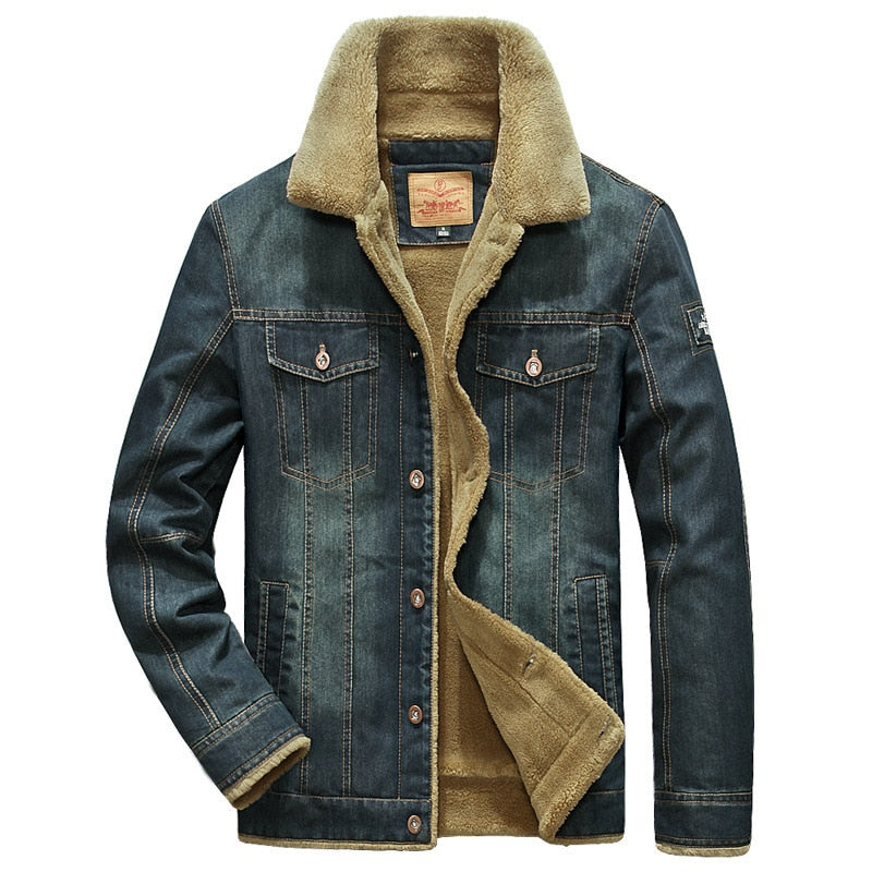 Veste Vintage en Denim avec Doublure en Fourrure