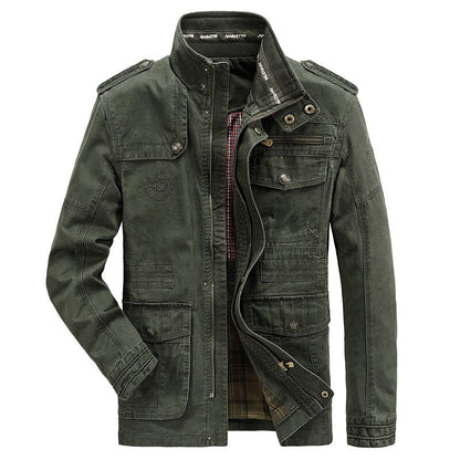 Veste Vintage Homme Style Militaire en Coton