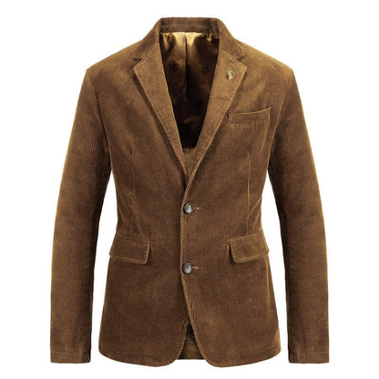 Veste Vintage Marron Élégante en Velours pour Homme