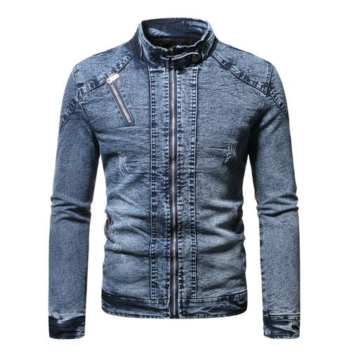 Veste Vintage en Denim Noir pour Homme