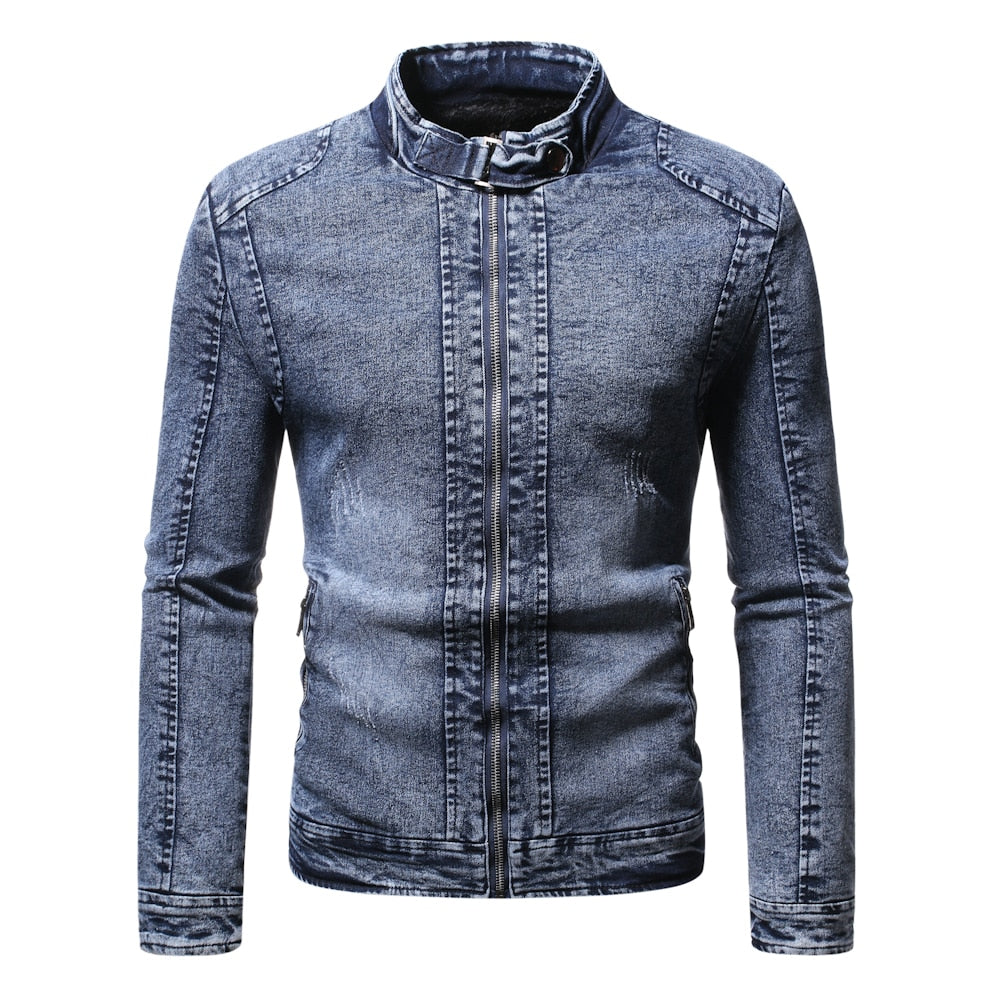 Veste Vintage en Denim Noir pour Homme