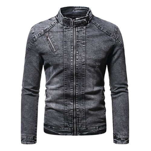 Veste Vintage en Denim Noir pour Homme