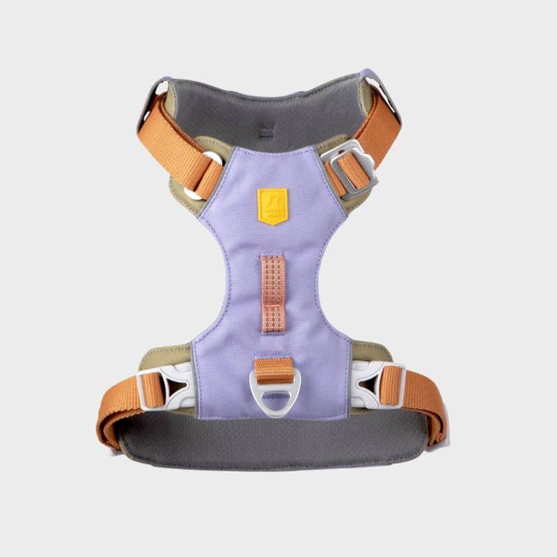 Dog eco -responsible harness - Alpha 360 Mauve Lavender Mix with aluminum fixation and reflective strips